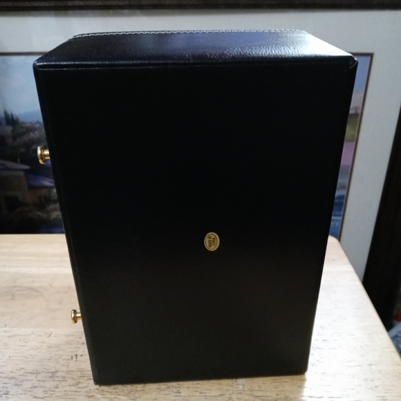 💍Vintage Blue Leather & Velvet Jewelry Box. With Draw,Size - Picture 5 of 16